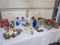 Oil Lamps, Dutch Figurines, and Chandelier Crystal