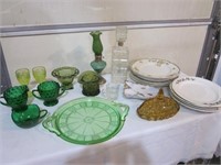 Green Glassware and Dishes