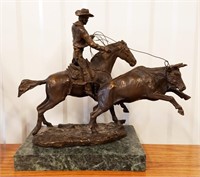 Charles Russell "Calf Roper" Bronze Sculpture 10"