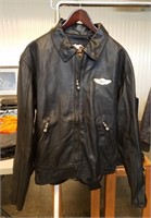 2003 Harley 100th Black Leather Motorcycle Jacket