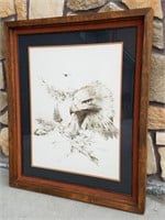 1982 Ink Drawing Eagle Mike Kopp Laramie WY