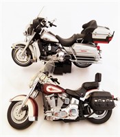 TWO Harley Davidson Diecast Motorcycle Models