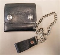 Harley Davidson Black Leather Wallet Like New