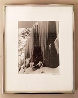 1978 Black & White Photo Frozen Waterfall B Hallen
