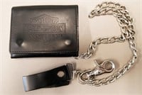 Harley Davidson Black Leather Wallet Like New