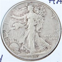 Coin 1938-D Walking Liberty Half Dollar