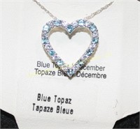 43-SG03 S150 SS  Blue Topaz Necklace