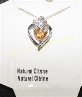 43-SG03 S150 SS  Citrine Necklace