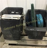 Outdoor pond boxes with filters and and hose