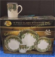 16 piece bass pro shop glazed stoneware set