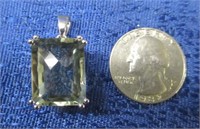 13ct prasiolite (light green) sterling pendant