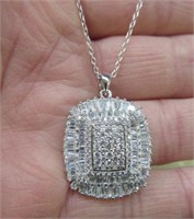 sterling bella cz pendant & 18inch sterling chain