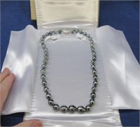 tahitian pearl 20inch long necklace-sterling clasp