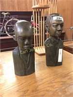 2 CARVED BUSTS