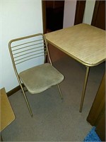 Card table & 4 chairs with extra table