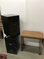 2 File cabinets and computer stand