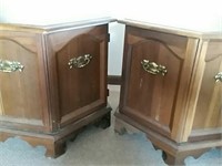 Pair of wood hexagon shaped end tables