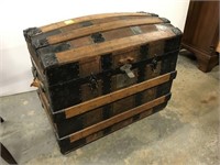 Antique dome top steamer trunk