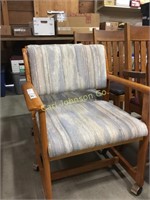 3 ROLLING UPHOLSTERED CHAIRS