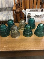 BOX OF VINTAGE ELECTRICAL INSULATORS