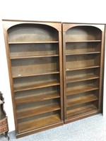 2 mahogany open bookcases