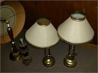 Lamps - table lamps, wood & brass