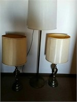Floor lamp (57" tall)  & pair of table lamps