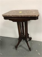 Victorian brown marble top table