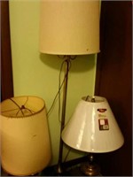 Lamps with shades, one floor & 2 table