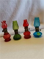 Miniature oil lamps; 5'' tall