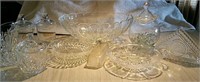 Glassware,  bowls, sugar, covered candy dishes
