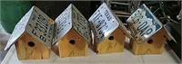 4 license plate roof birdhouses