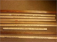 Yardsticks with advertising (9 in this lot)