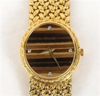 Piaget 18kt Tiger Eye watch w solid gold band