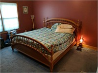 Oak King Size Bed And Bedding