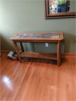 Oak Hall Table With Tile Top