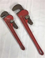 Two pipe wrenches