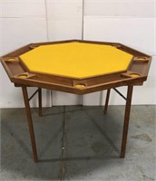 Vintage folding wood poker table