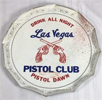 Vintage pistol club tin drink tray