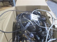Box of Cords, Keyboards, and Headphones