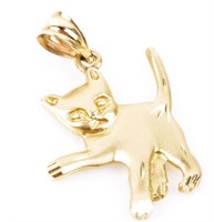 Jewelry 14kt Yellow Gold Cat Pendant / Charm