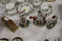 Four Staffordshire style flat backs, some A/F