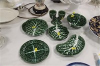 6 pieces Portuguese leaf ceramics.
