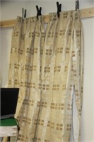 Pair geometric pattern curtains.