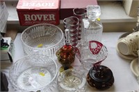 Collection glass ware incl Brierley.