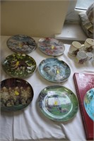 6 collectors plates, birds, kitten, sheep