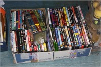 Large quantity DVDs.