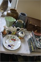 Denby vase & jug, Worcester plates etc.