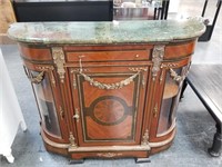 VTG EMPIRE STYLE BUFFET / CREDENZA W MARBLE