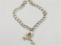 STERLING SILVER FROG CHARM BRACELET